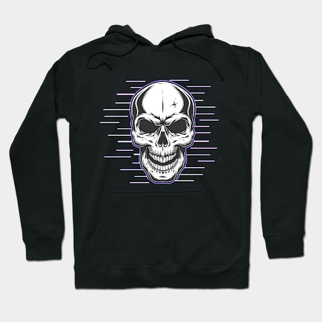 Glitch Skull Hoodie by Indiecate